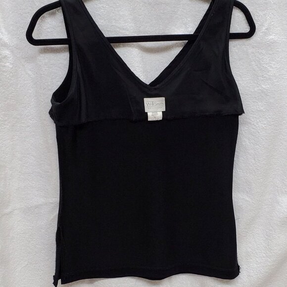 Willi Smith Collection V-neck Sleeveless Black Top. Size S - Picture 2 of 9